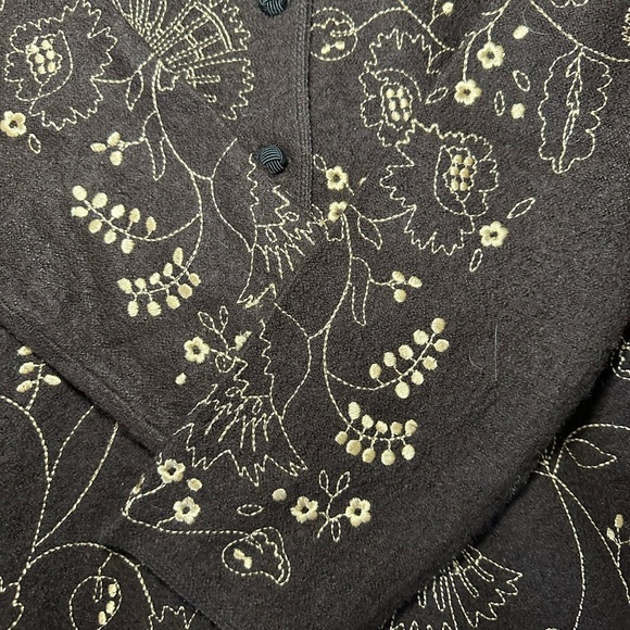 Carole Little Brown Wool Cardigan with Floral Embroidery - Picture 8 of 8